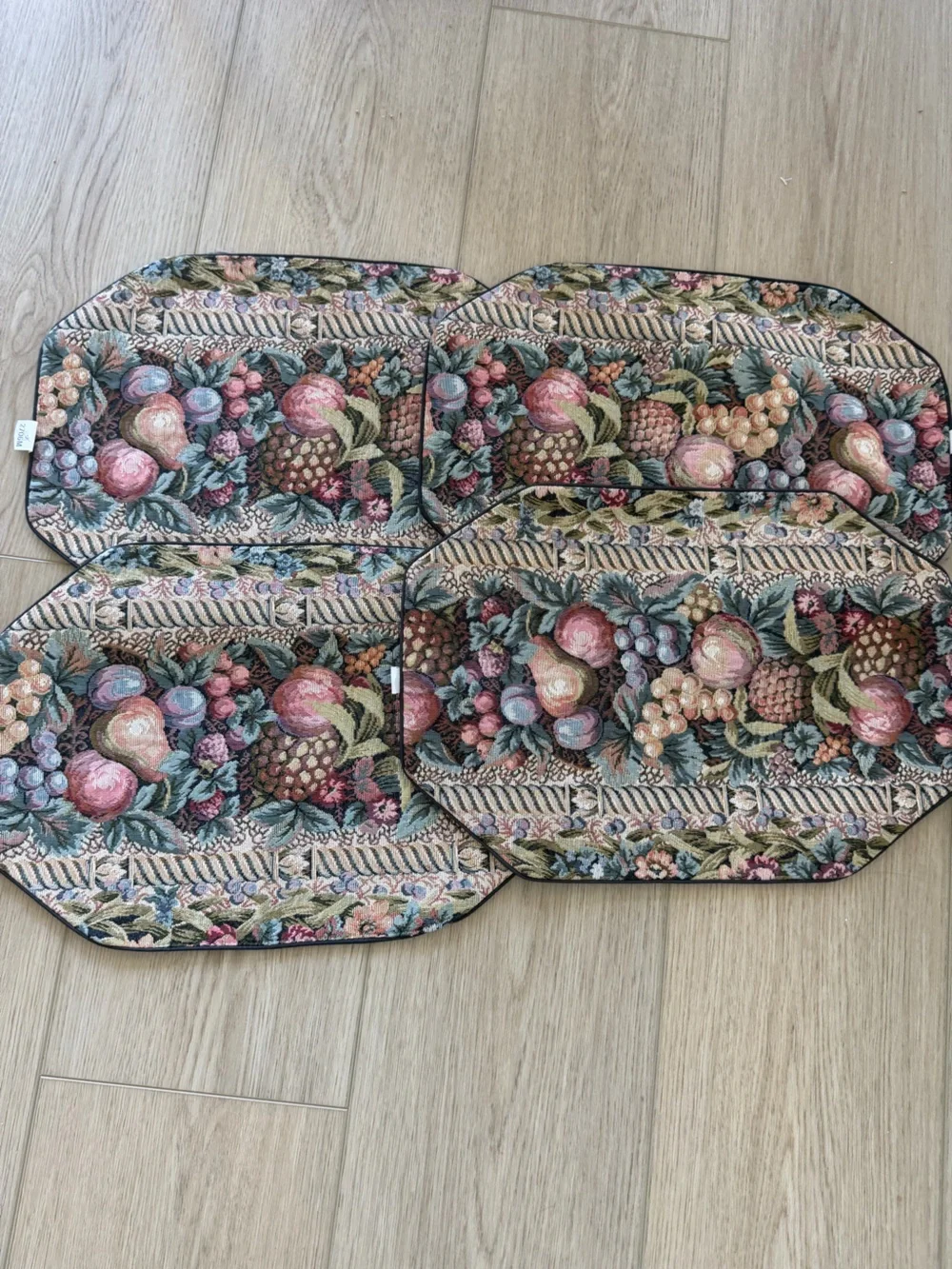 Floral Fruit Tapestry Placemat Set - Multicolor by